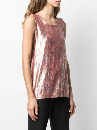 Pre-owned Saint Laurent Patterned Jacquard Tank Top In Pink