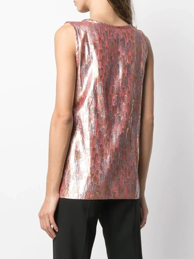 Pre-owned Saint Laurent Patterned Jacquard Tank Top In Pink