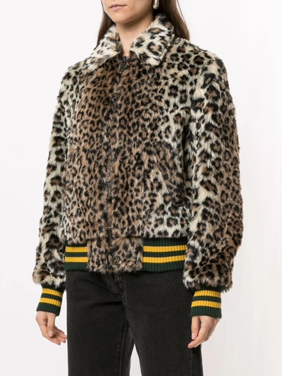 Shop R13 Leopard Print Faux-fur Jacket In Brown