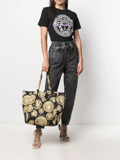Shop Versace Medusa Motif Logo-print T-shirt In Black