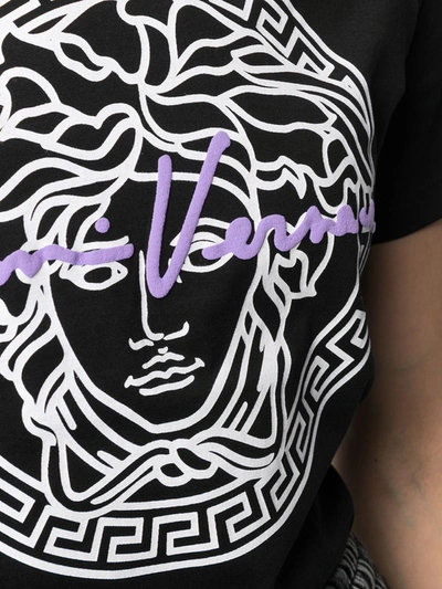 Shop Versace Medusa Motif Logo-print T-shirt In Black