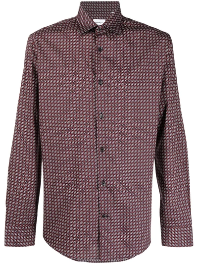 Shop Ferragamo Gancini Print Shirt In Blue