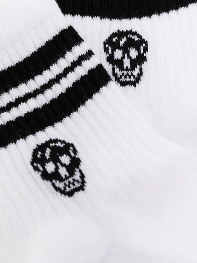 Shop Alexander Mcqueen Skull Logo-print Socks In White