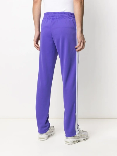 Shop Palm Angels Side-stripe Track Pants In Purple