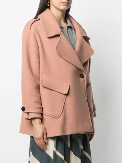 Shop Alysi Single-breasted Coat In Pink