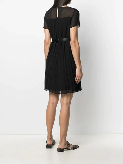 Shop Dkny Pleated Mini Dress In Black