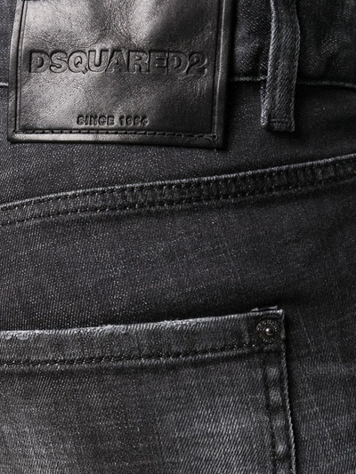 Dsquared2 Distressed-effect Logo-patch Denim Jeans In Black