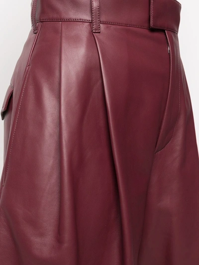 Shop Bottega Veneta High-waist Wide-leg Shorts In Red