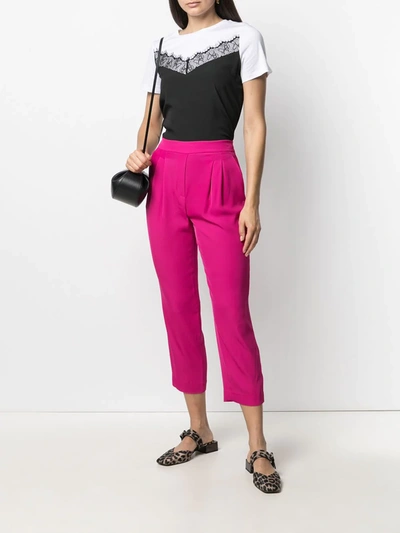 Shop Dkny Tapered Cropped-leg Trousers In Pink