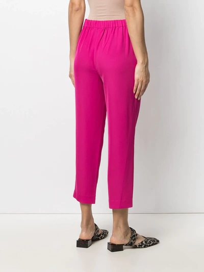 Shop Dkny Tapered Cropped-leg Trousers In Pink