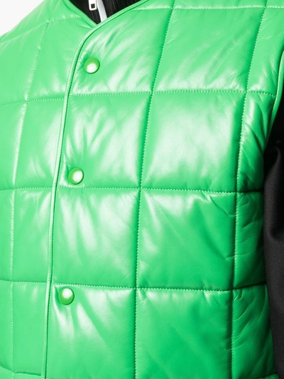 Shop Bottega Veneta Square-quilt Sleeveless Jacket In Green