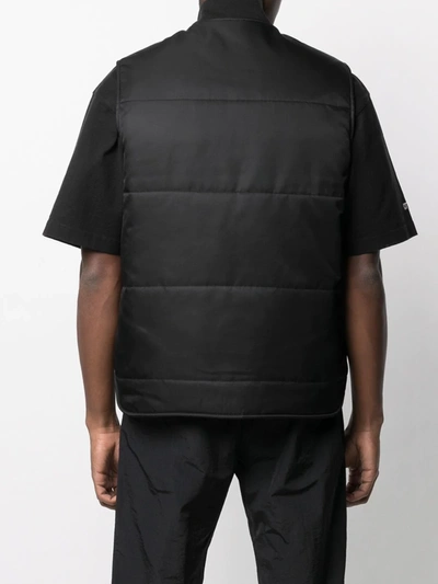 Shop Heron Preston Padded Zip-pocket Waistcoat In Black