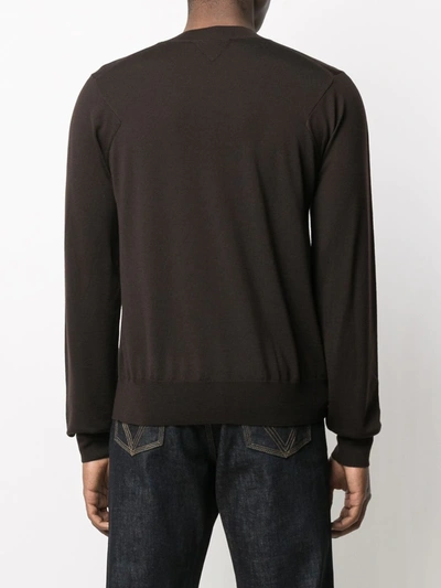 Shop Bottega Veneta Crew Neck Wool Jumper In Brown