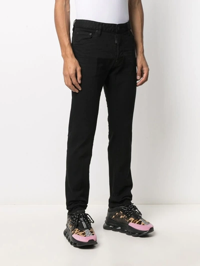 Dsquared2 Logo Patch Denim Jeans - Atterley In Black