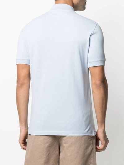 Shop Brunello Cucinelli Buttoned-down Collar Polo Shirt In Blue