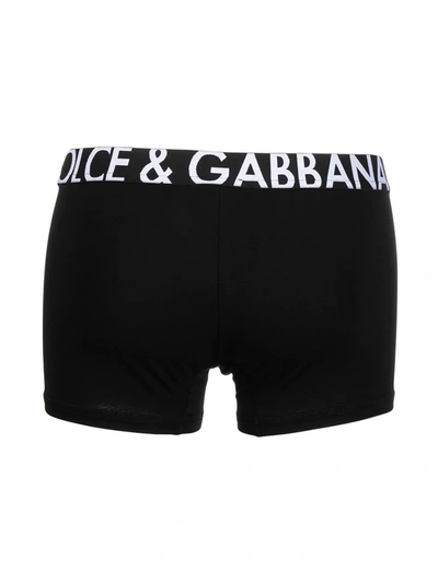 Shop Dolce & Gabbana Logo Waistband Cotton Boxers In Black