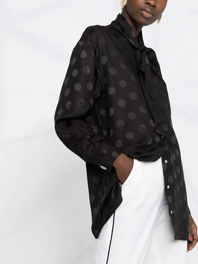 Shop Dolce & Gabbana Polka Dot-print Blouse In Black