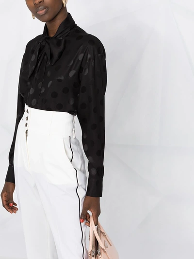 Shop Dolce & Gabbana Polka Dot-print Blouse In Black
