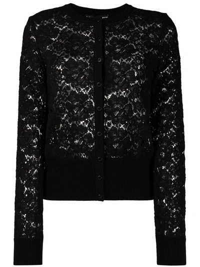 Shop Dolce & Gabbana Lace-detail Cardigan In Black