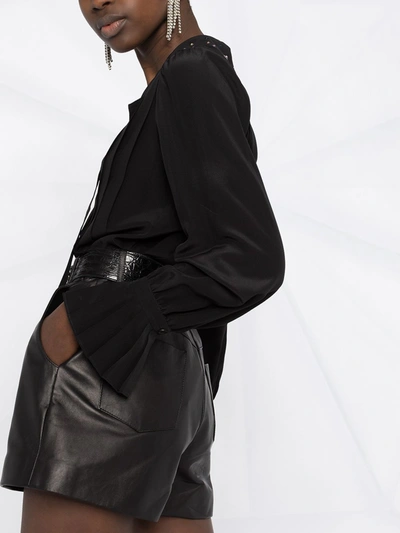 Shop Dolce & Gabbana Lambskin Shorts In Black