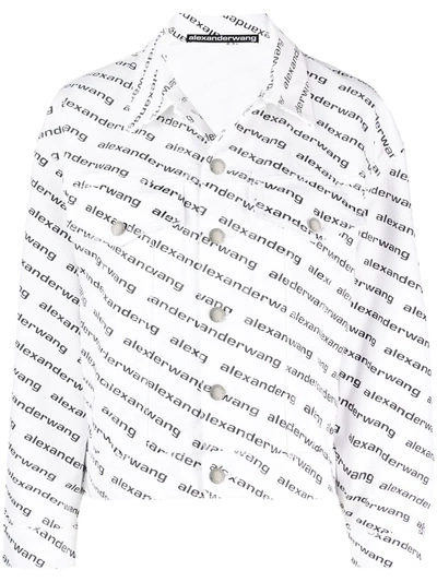 Shop Alexander Wang All-over Logo-print Jacket In White