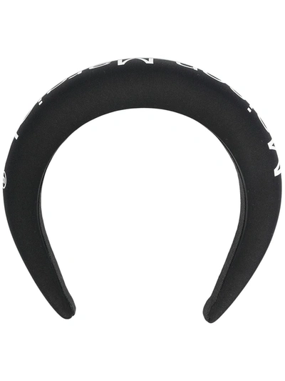 Shop Mm6 Maison Margiela Logo-print Headband In Black