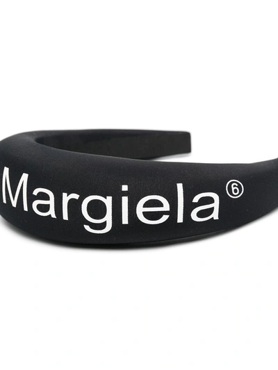 Shop Mm6 Maison Margiela Logo-print Headband In Black