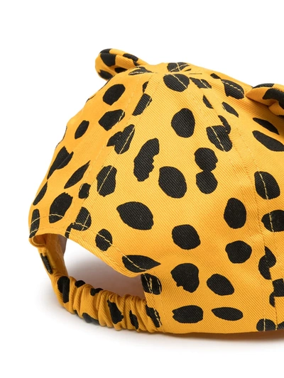 Shop Stella Mccartney Animal-print Ears Cap In Orange