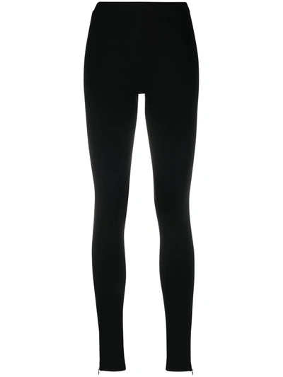 Shop Totême Zip High-waisted Leggings In Black