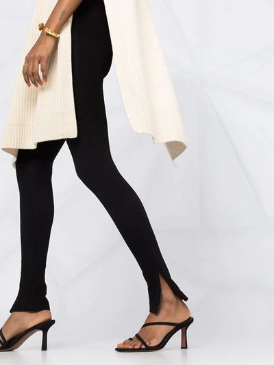 Shop Totême Zip High-waisted Leggings In Black