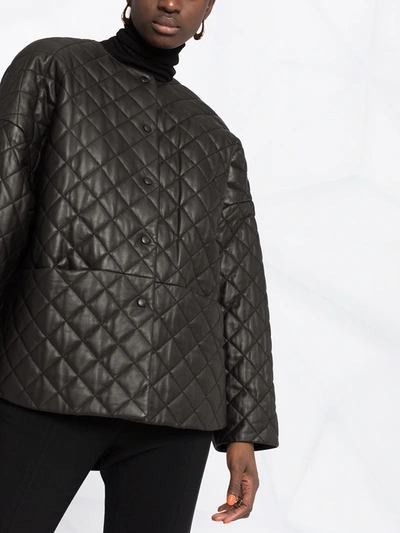 Shop Totême Quilted Effect Jacket In Black