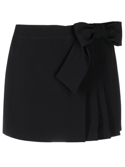 Shop Red Valentino Bow-detail Pleated Skort In Black