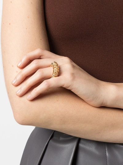 Shop Bottega Veneta Gold Metal Ring