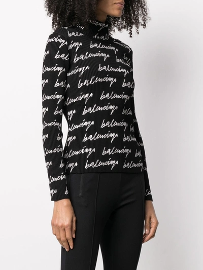 Shop Balenciaga Turtleneck Sweater In Black