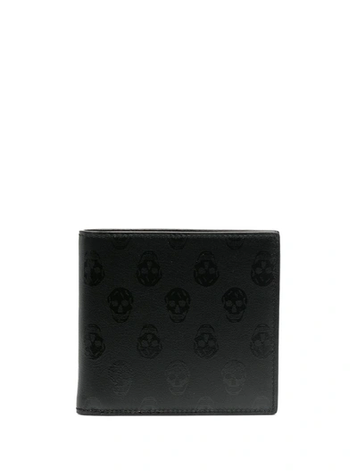 Shop Alexander Mcqueen Skull Print Wallet In Black