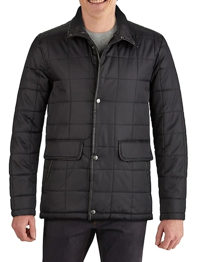 Shop Cole Haan Men's Insulated Box Quilt Jacket In Black
