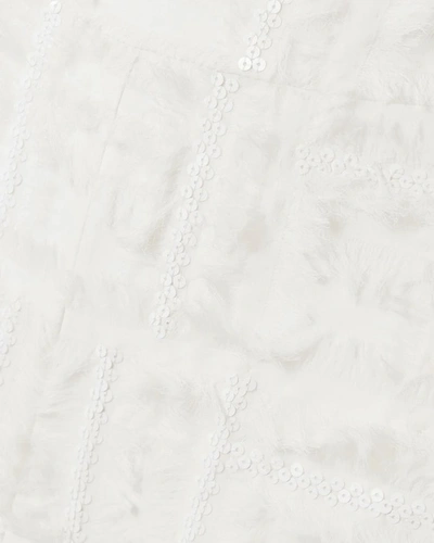 Shop Semsem Women's Frayed Sequin-embellished Silk Chiffon Top In White