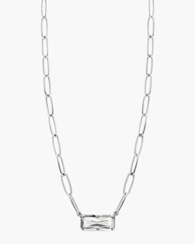 Shop Anzie Classique Melia Carré Necklace | Rhodium Plated