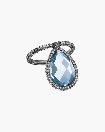 Shop Nina Runsdorf Large Topaz Flip Ring | Diamonds/gemstones In Blue Topaz
