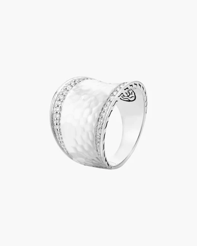 Shop John Hardy Classic Chain Hammered Ring | Diamonds/sterling Silver