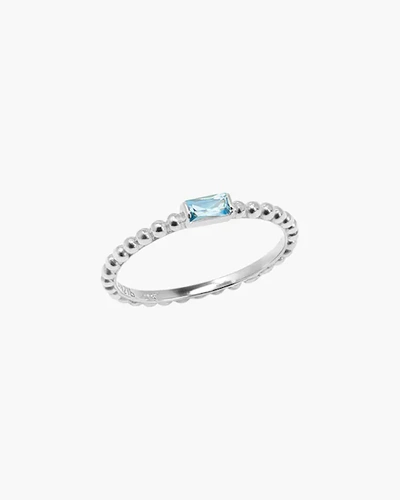 Shop Anzie Swiss Blue Topaz Dew Drop Ring | Gemstones/rhodium Plated