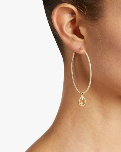 Shop Nina Runsdorf Large Citrine Flip Hoop Earrings | Diamonds/gemstones/yellow Gold In Yellow Citrine