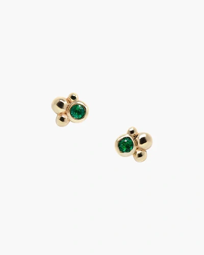 Shop Anzie Emerald Dew Drop Bubbling Brook Stud Earrings | Gemstones/yellow Gold
