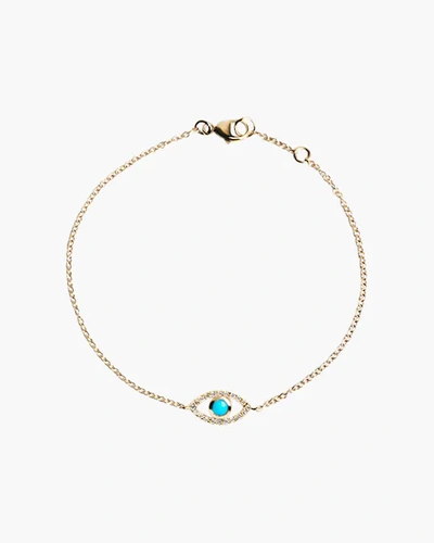 Shop Anzie Diamond & Turquoise Evil Eye Bracelet | Diamonds/gemstones/yellow Gold