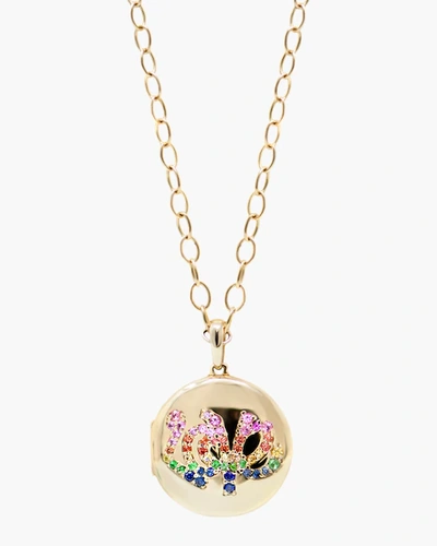 Shop Anzie Love Starburst Long Chain Locket Necklace | Gemstones/yellow Gold