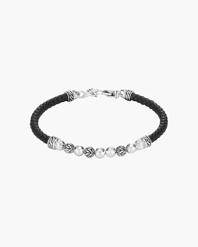 Shop John Hardy Classic Chain Hammered Leather-strap Bracelet | Sterling Silver/leather