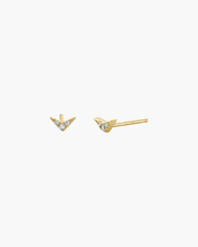 Shop Lizzie Mandler Single Pavé V Stud Earring | Diamonds In Gold