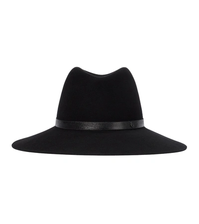 Shop Maison Michel Kate Wool Felt Fedora In Black