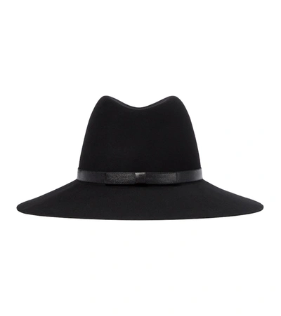 Shop Maison Michel Kate Wool Felt Fedora In Black