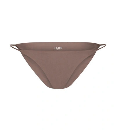 Shop Jade Swim Bare Minimum Bikini Bottoms In Brown